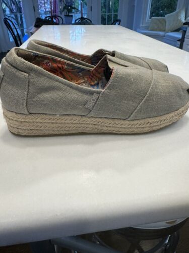 Bobs By Sketchers Memory Foam Slip On Flat Tan Size 8 - Picture 3 of 10