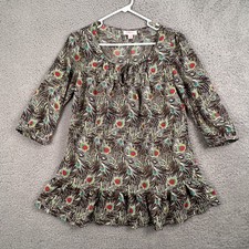 Liberty Of London Target Women's Small S Peacock Feather Print Dress Drop Waist