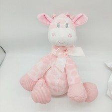 FIRST  MAIN Jingles Pink Giraffe 9" Plush Rattle Sitting Baby Stuffed Toy