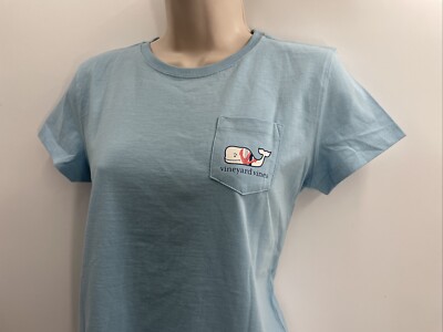 Vineyard Vines Girls Whale Logo Cape Blue Preppy Short SleeveT-Shirt Top Size XL