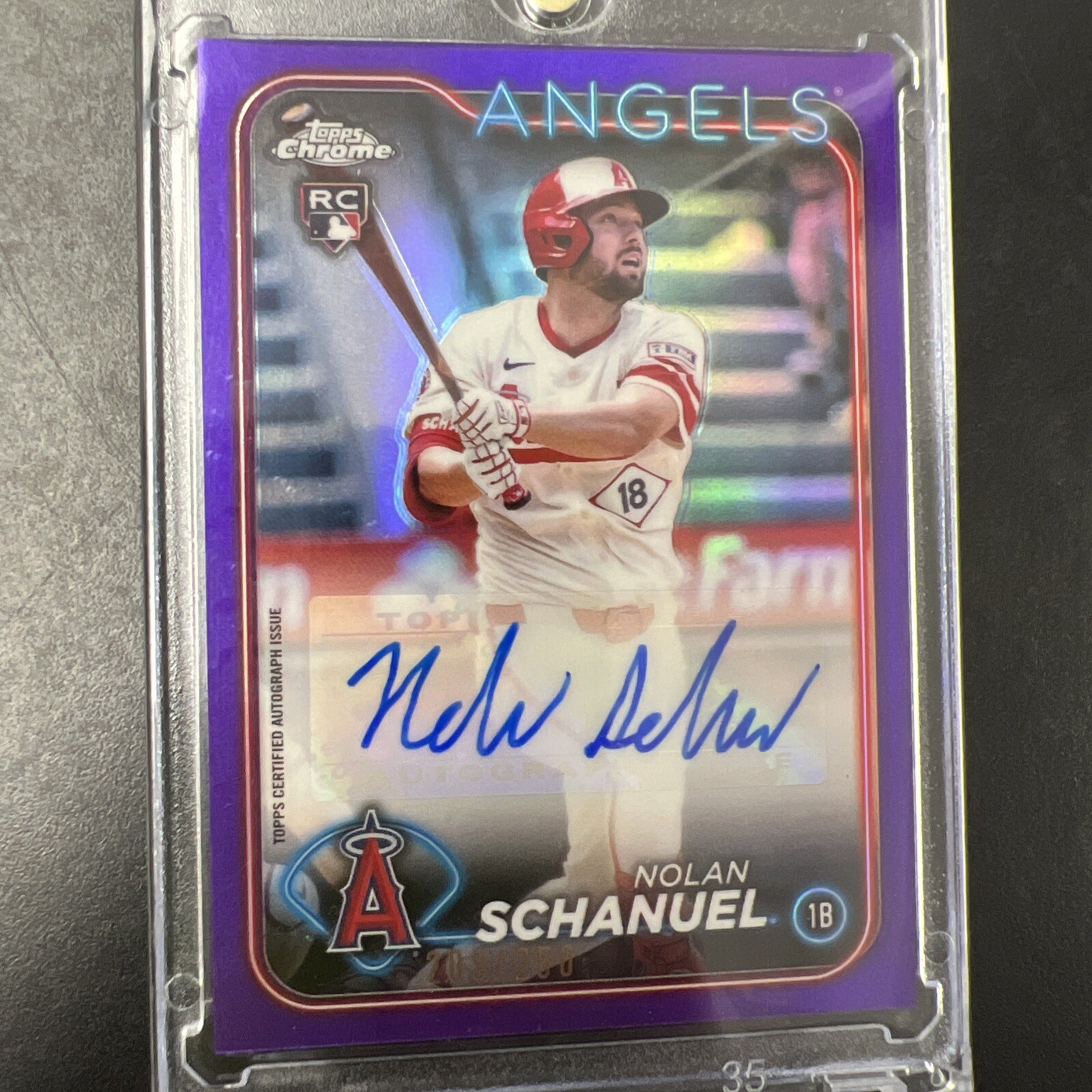 2024 topps chrome update Nolan schanuel auto /250 purple