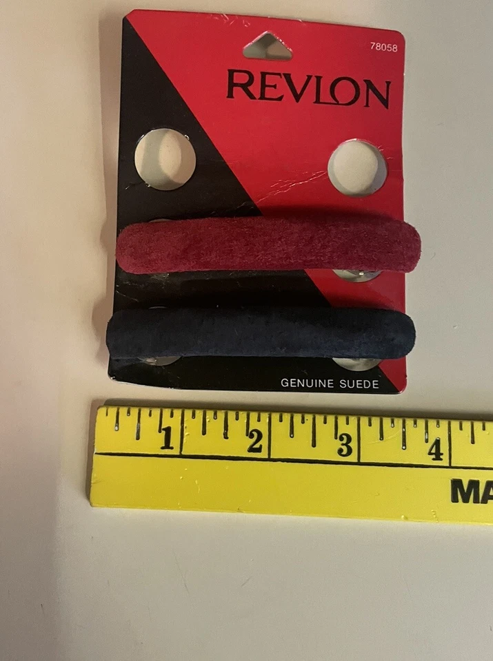 Vintage 1993 REVLON Barrette Black/Red Fabric Two - Image 4 of 4