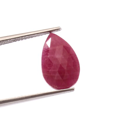 4.7CT 9x14mm Natural Pear Red Ruby Rose Cut Gemstone For Rings/pendants