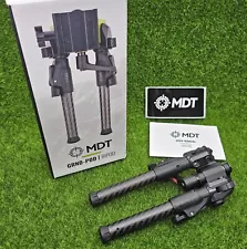 MDT GRND Bipod, Picatinny, Black, Carbon Fiber, 4.5"-9.0" Height - 105560-BLK