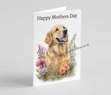 Personalised Dog Golden Retriever, Art Birthday Card, Get Well, Mothers Day
