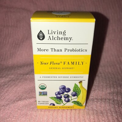 LIVING ALCHEMY Your Flora Family Probiotics General Support 60 Vegan Caps 11/25