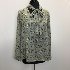 Floral Print, Tie Neck Blouse