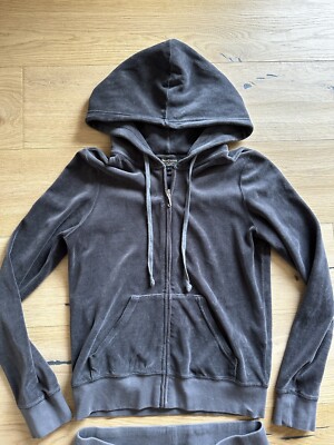 Juicy Couture Black Label Velour Tracksuit Y2K Jogger Zip Hood Set