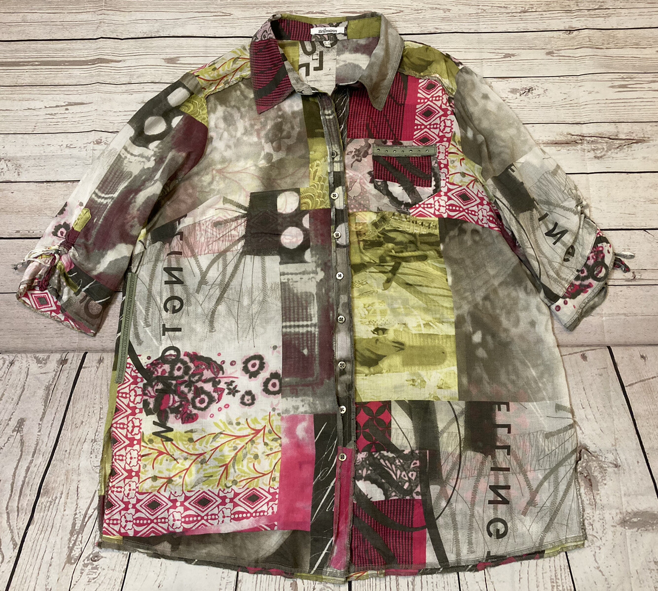 Steilmann Multi Printed Tunic Button up Airy Ligh… - image 1