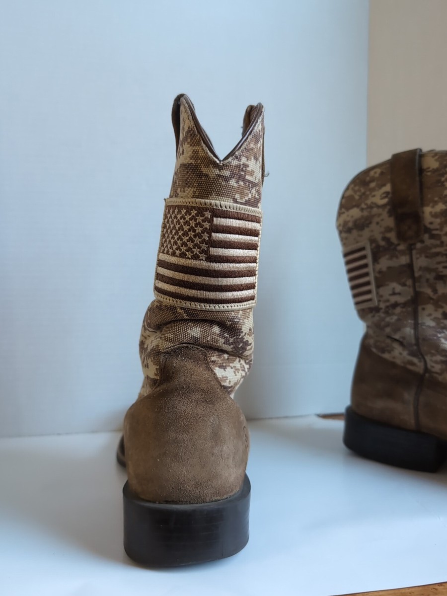 Ariat D Sport Patriot Western Boot Antique Mocha Suede Camo - Main Image