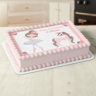 Ballerina Ballet Dance Pony Personalised Edible Cake Topper