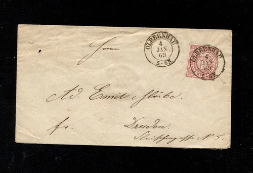 Saxony 1869, after-use "Olbernhau" Very Clear (#6596)