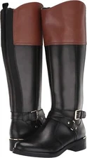 BANDOLINO Genuine Jimani Knee Boots Black Multi Leather Women Wide Calf Size 6