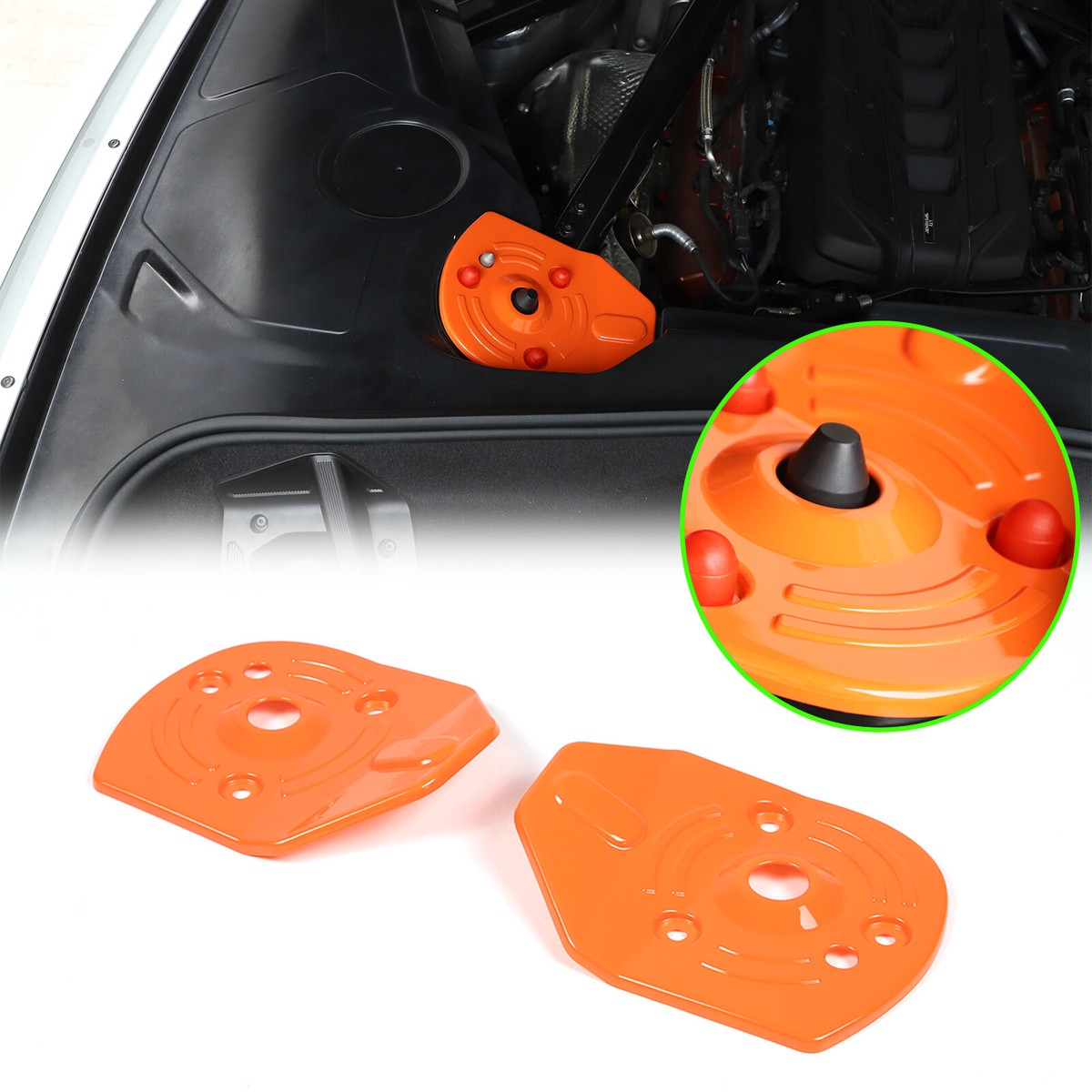Orange Car Rear Shock Tower Top Trim Protection Cover For Corvette
