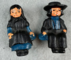 New ListingHand Painted Set Of Vintage Cast Iron Amish People Figurines Shelf Sitters 2"
