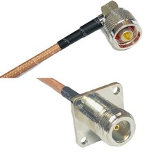 RG400 N MALE ANGLE to N FLANGE FEMALE RF Cable FAST-SHIP LOT