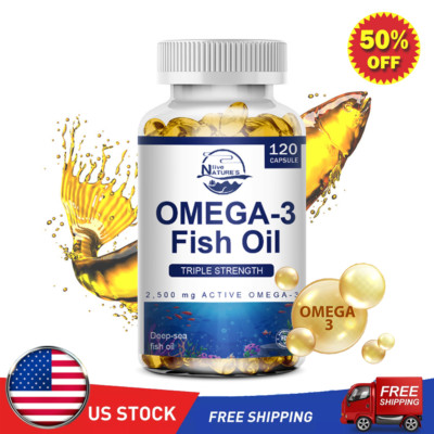 Triple Strength Omega-3 Fish Oil 3600 mg (2160 mg Active Omega-3)-120 Softgels