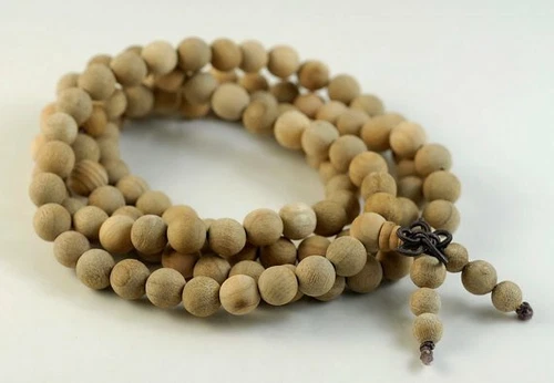 6 mm 108 pezzi perline di mala in legno di sandalo indiano aromatico naturale rotonde (90182442-391) - Foto 2 di 4