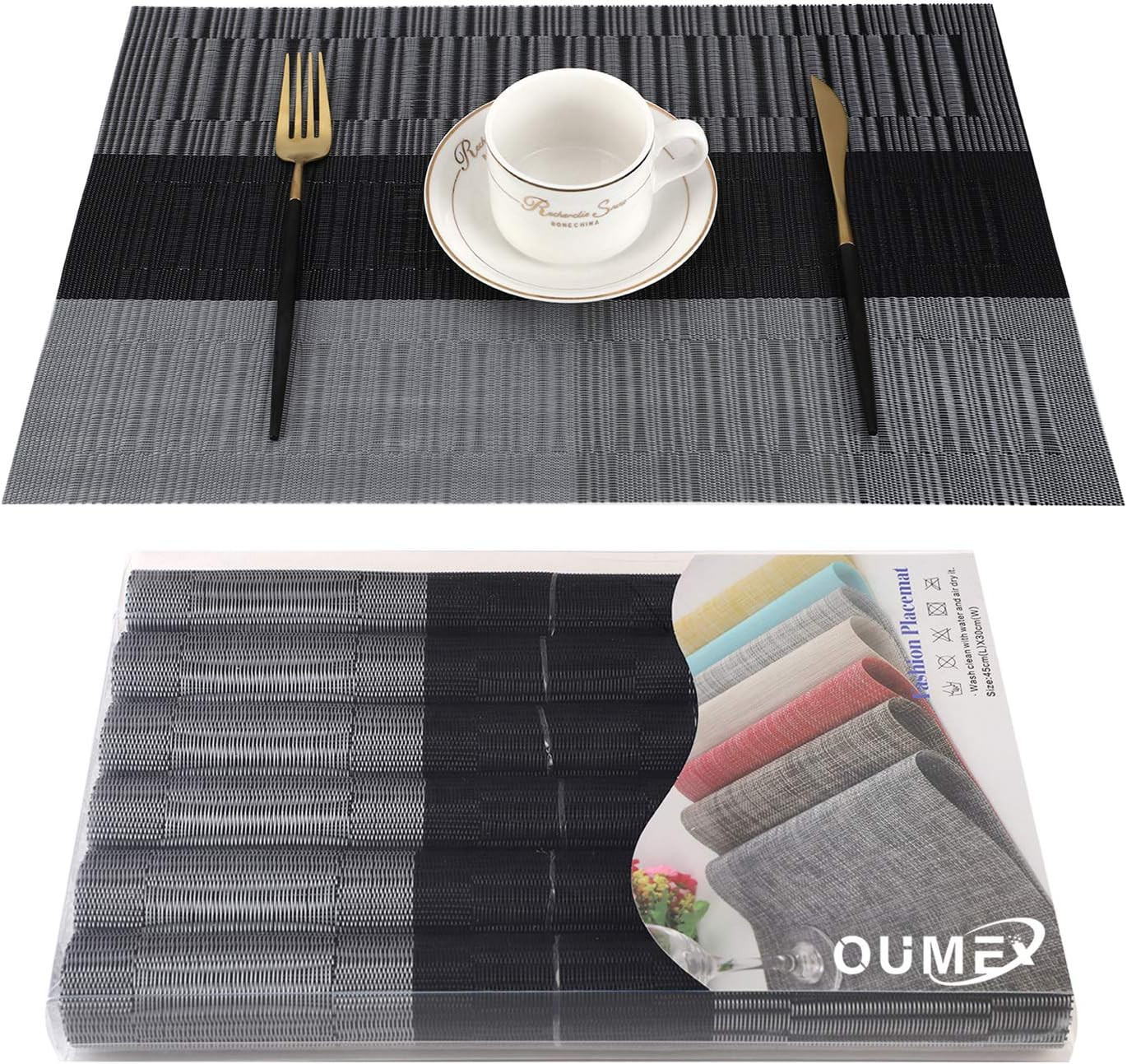 Sets de table PVC antidérapant pour des repas de famille sans taches