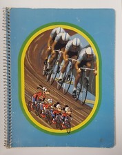 Mickey Track Cycling Race Vtg 1979 Spiral Pen-Tab Theme Book Good Sports  Pals