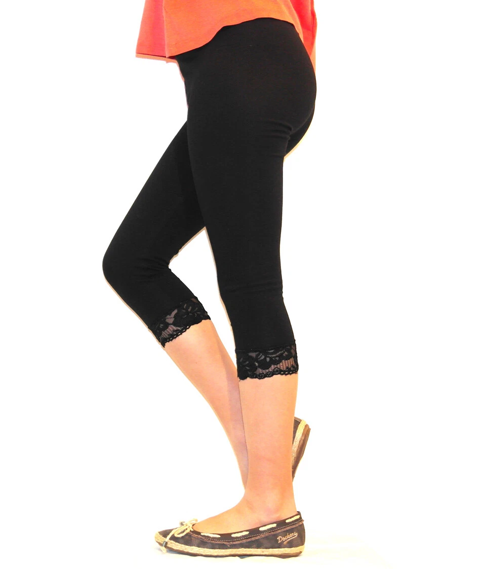 Toddler capri leggings clearance with lace trim