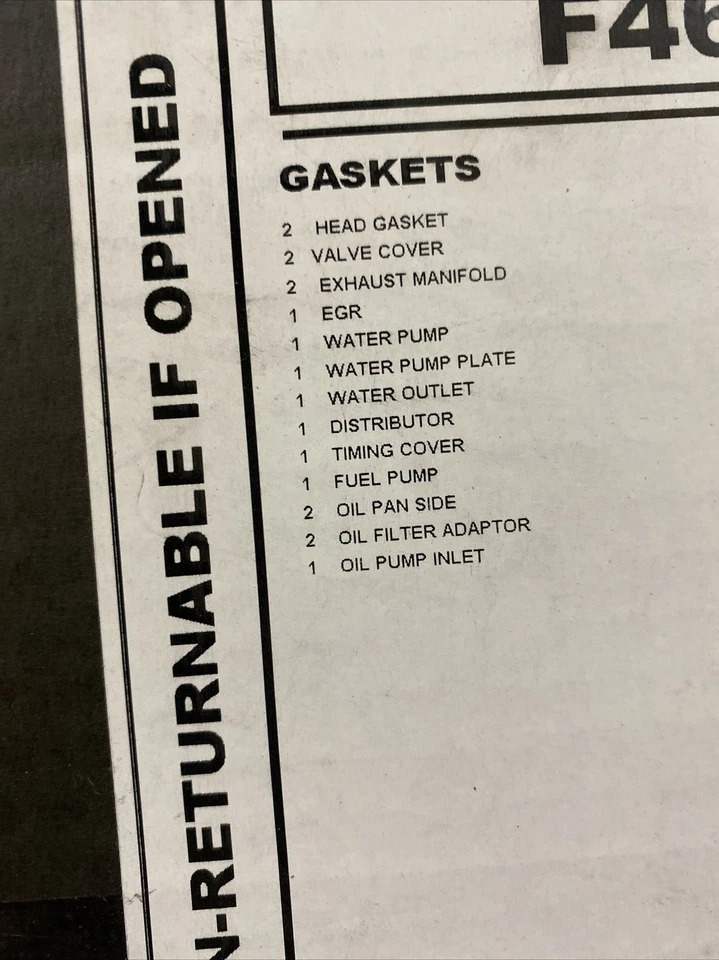 ENGINETECH GASKET SEALS SET PN F460L + FIRE SEAL TECH FITS 85-87 F250 F350 E SER - Image 4 of 4