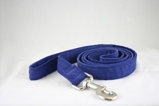 New! Organic Cotton Corduroy Dog Leash Blue - Made in the USA