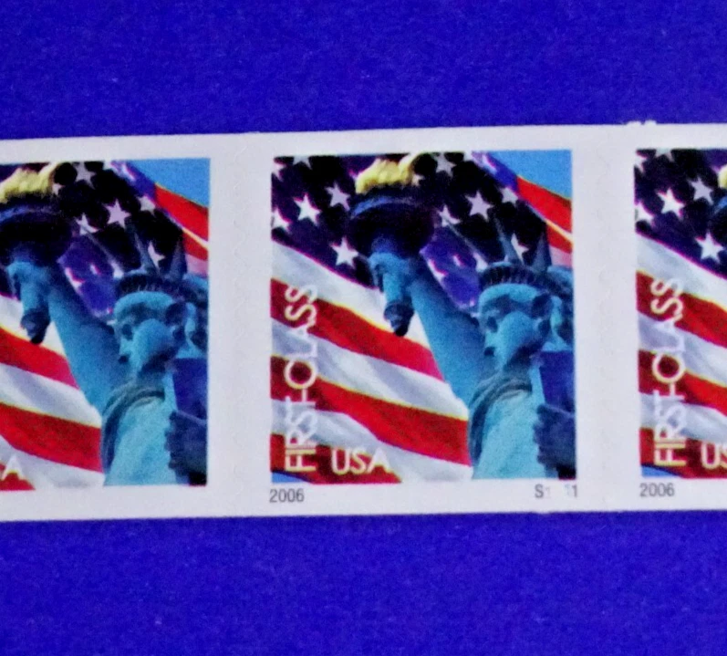 US 3969 STATUE OF LIBERTY & FLAG PNC (39c) PLATE# S1111 COIL OF "5" STAMPS MNH* - Image 2 of 2