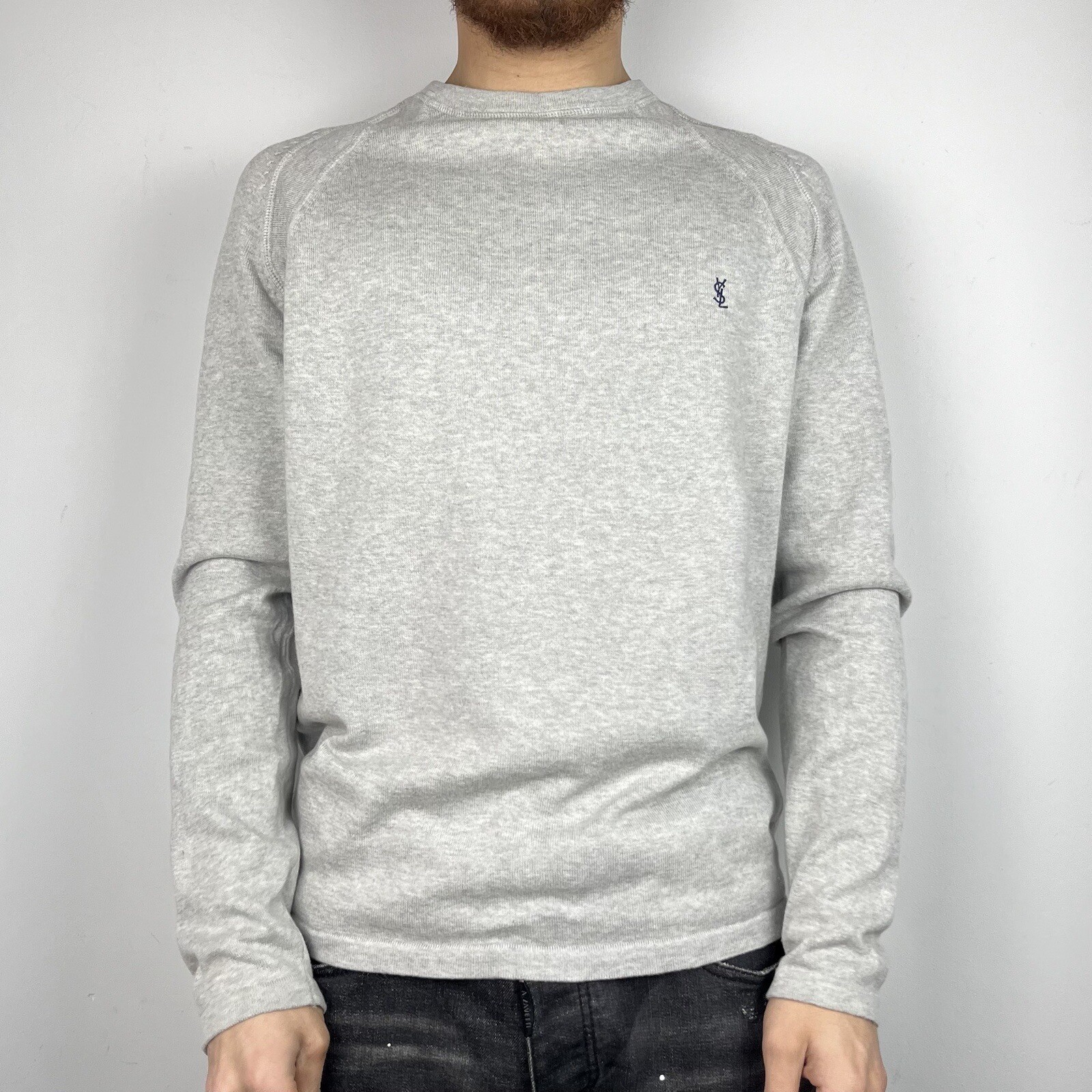 Maglione pullover vintage anni '90 YVES SAINT LAURENT lavorato a maglia da uomo grande