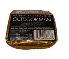 SERIOUSLY SHEA Shower SCENT Steamer 3.5OZ Outdoor Man Vanilla  Cedar - NEW