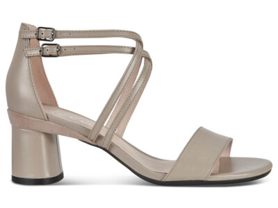 Ecco Women's Elevate 65 Beige Leder Sandaletten mit Absatz