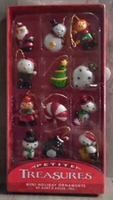 New Kurt S. Adler 1.25" Petite Treasures Mini Ornament Set of 12 Christmas Decor
