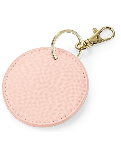 PU Leather Circular Key Clip Keyring Unisex Bag Charm in 9 Colours 7 cm - Picture 9 of 10