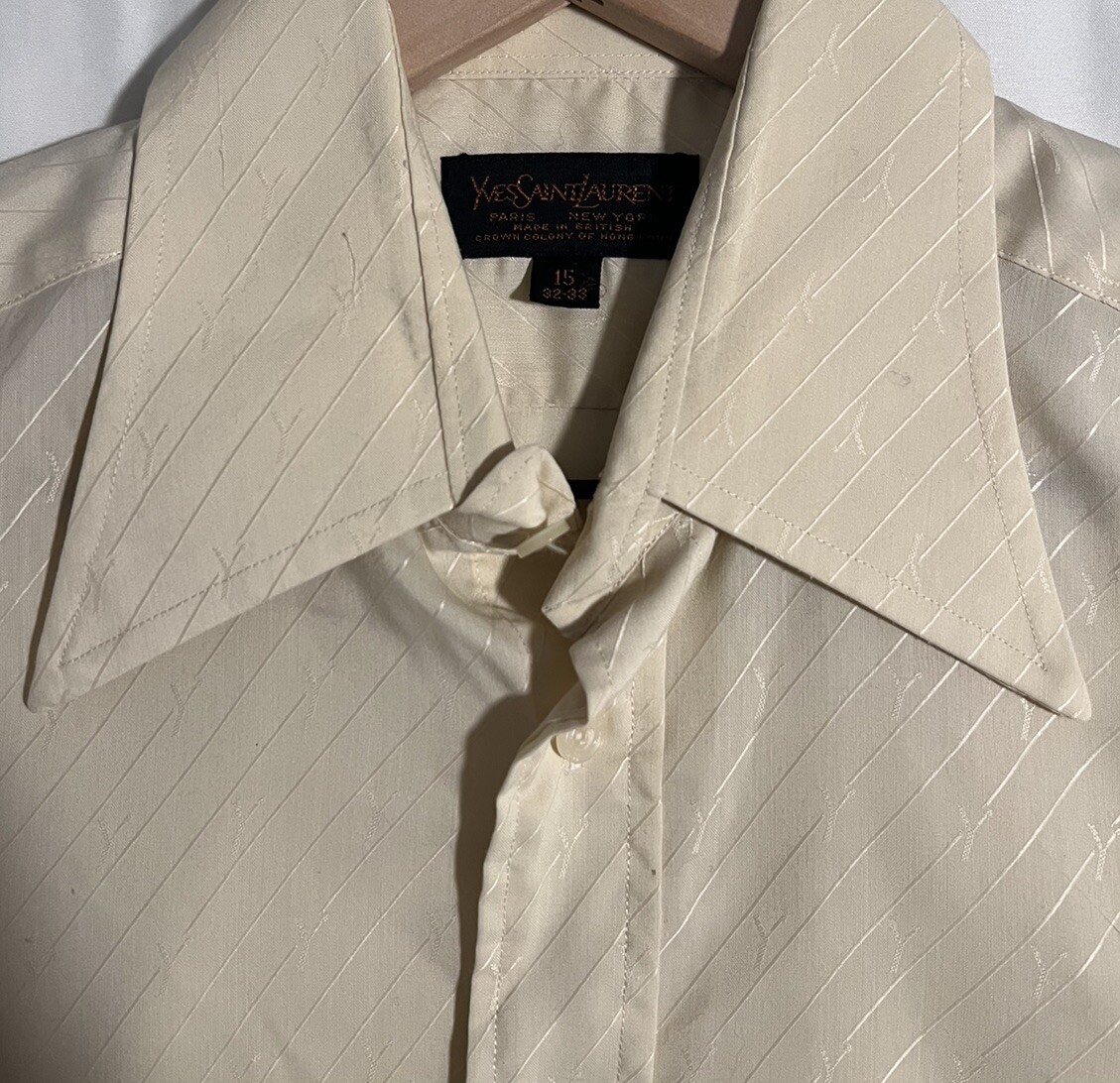 SAINT LAURENT Camicia da uomo vintage Yves Saint Lauren's taglia 15 media