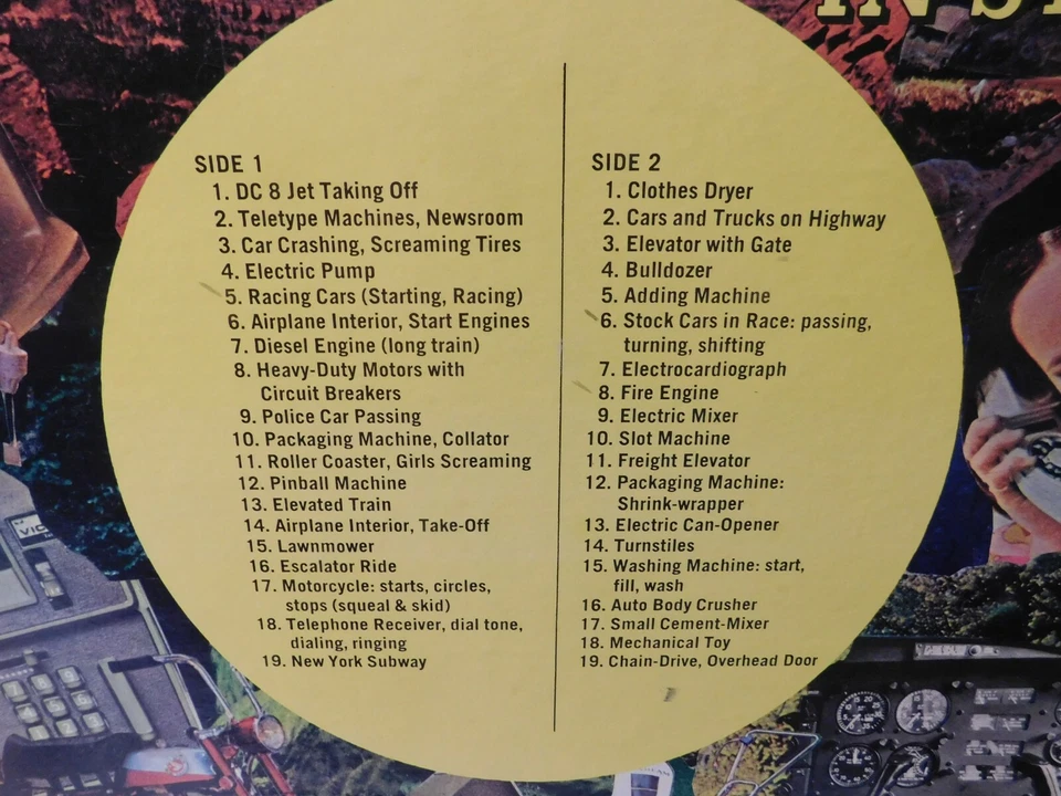 Audio Fidelity Records Realistic Live Mechanical Sound Effects Vinyl LP 1971 Foto 2 de 4