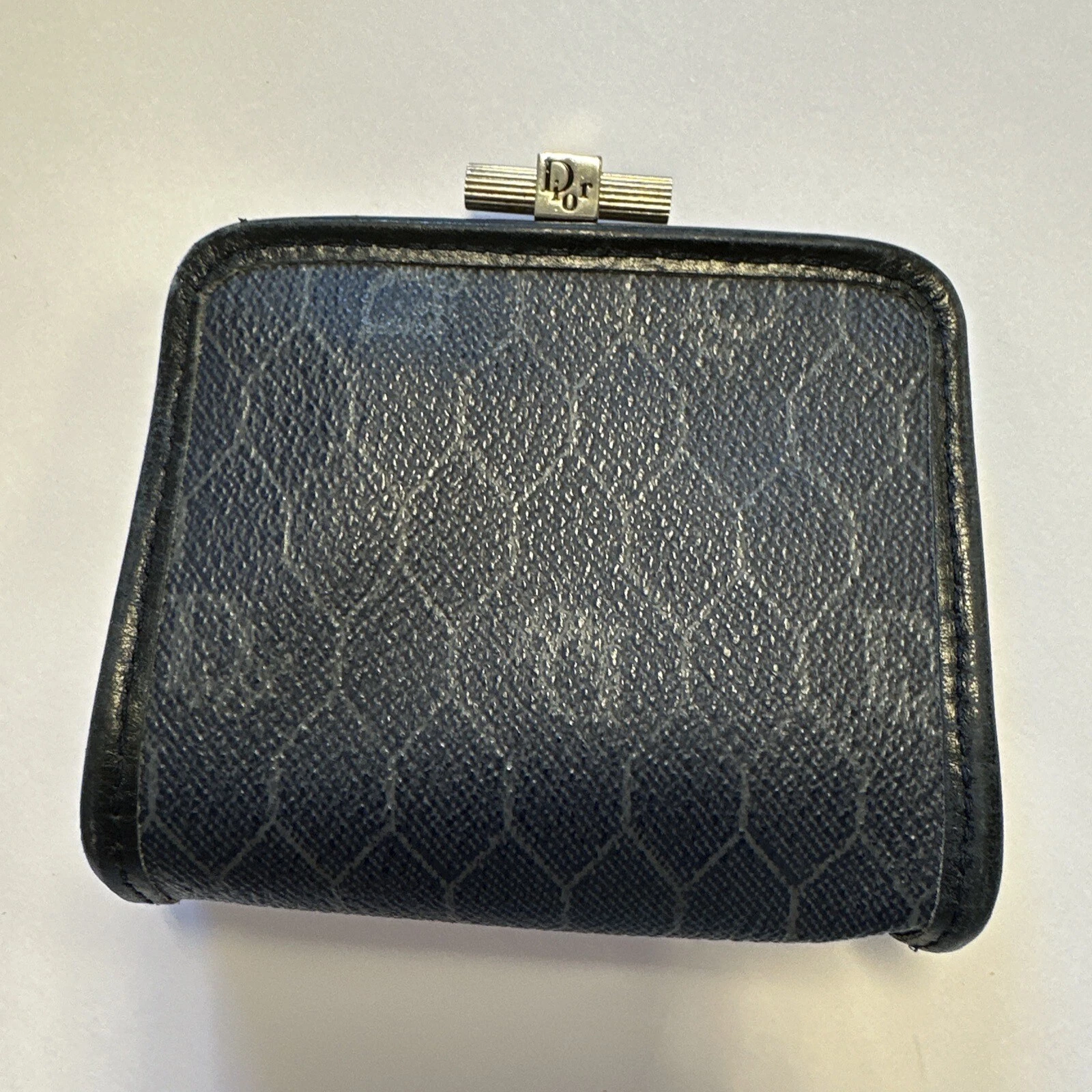 Portefeuille Christian Dior CD bleu foncé porte monnaie