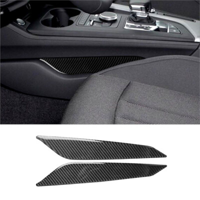 2Pcs Kohlefaser Innenboden Konsole Abdeckung Trim für Audi A4 B9 2017-2019