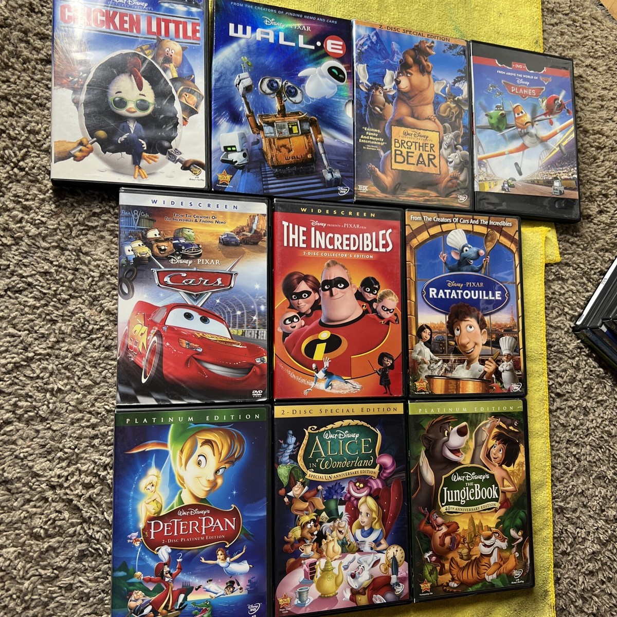 10 Disney Peter Pan Jungle Book Alice Wonderland Incredibles Cars