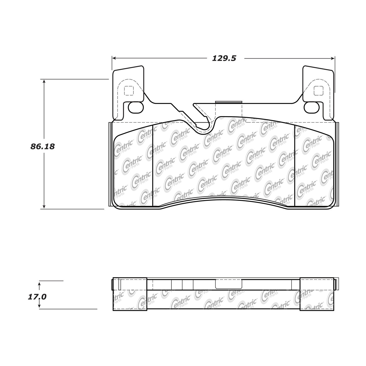 Centric Rear Disc Brake Pad for 11-15 Mercedes-Benz SLS AMG (104.16070)