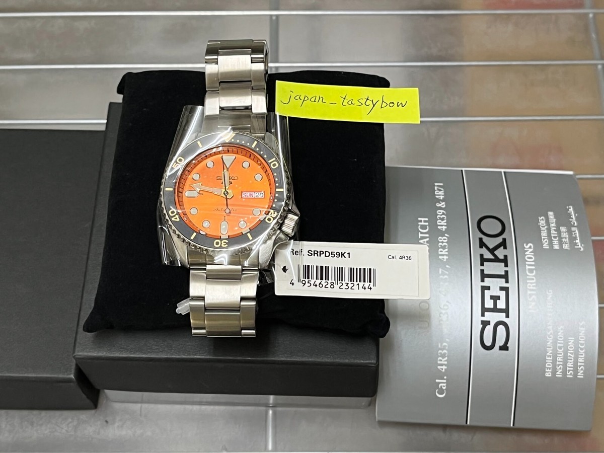 Seiko 5 Sports SRPD59K1 Orange Dial Automatic Mechanical Diver Men