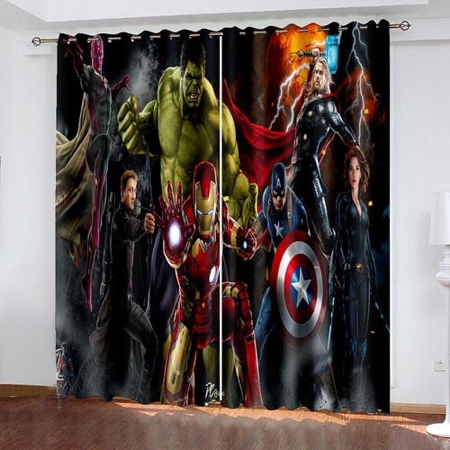 Boys Girl Characters Thick Blackout Curtains Thermal Ring Top Eyelet Drapes Gift - Bild 207 von 216