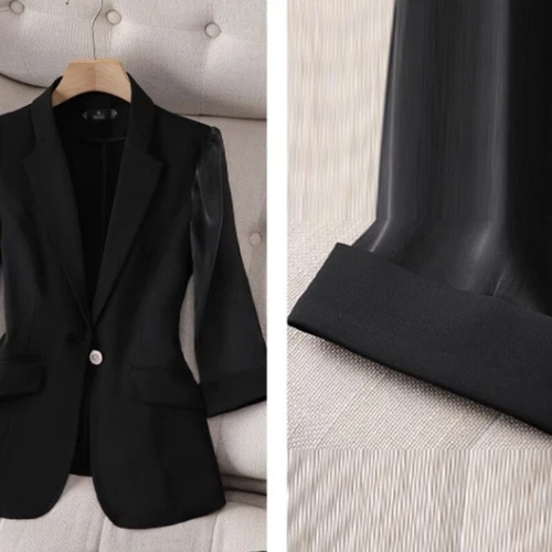 Formal Lady Mesh 3/4 Sleeve Blazer Suit Jacket Business Suit Coat Casual Summer - 第 8/16 張圖片