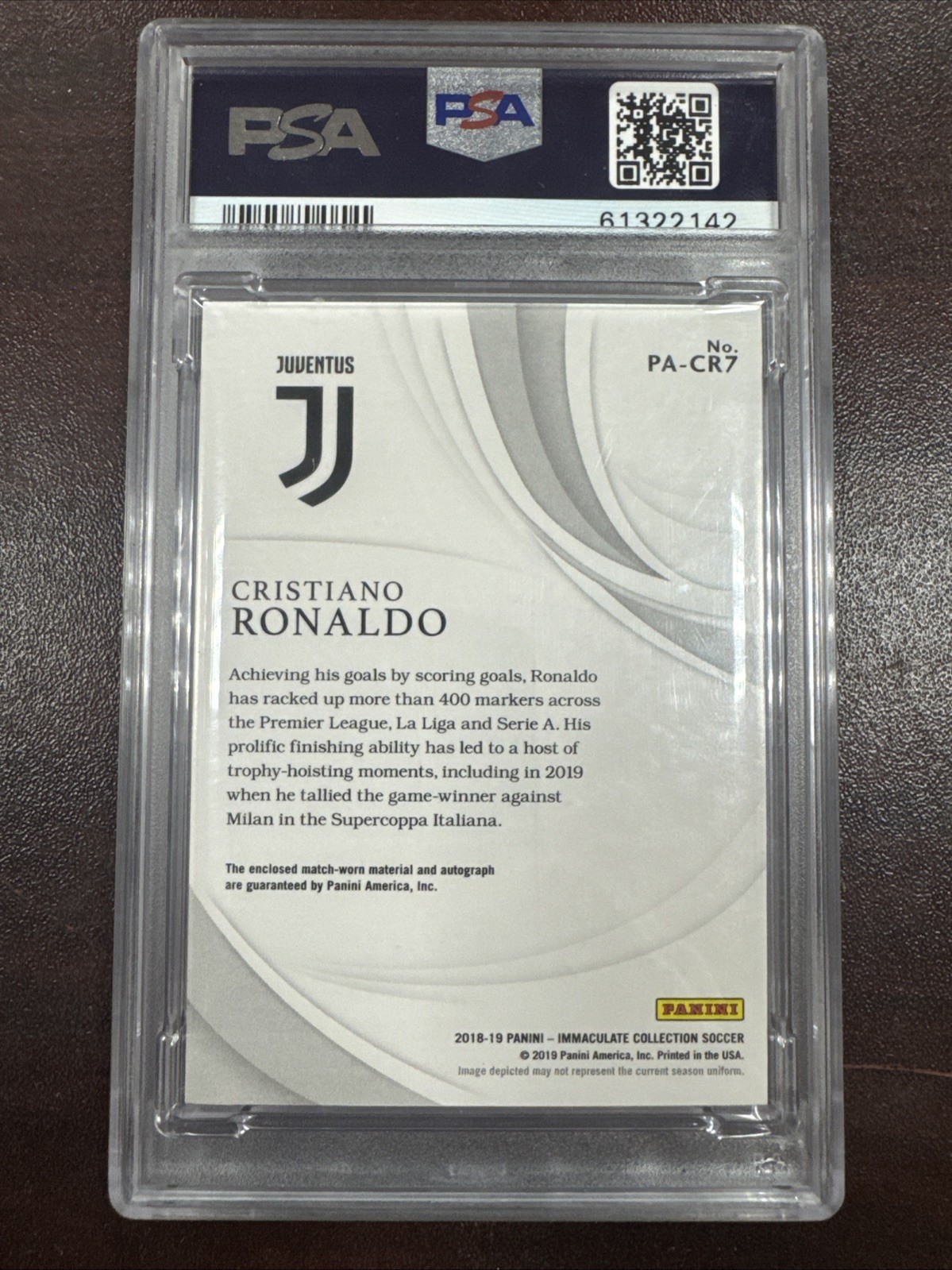 2018 Immaculate Cristiano Ronaldo Patch Auto.   /15 PSA 9 Auto 10, Pop 1, NO 10s view 2