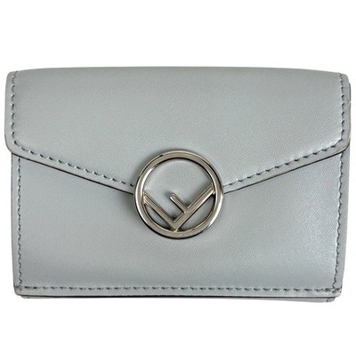 FENDI F's Tri-Fold Wallet logo Tri-Fold Wallet leather Light gray 8M0395 Women