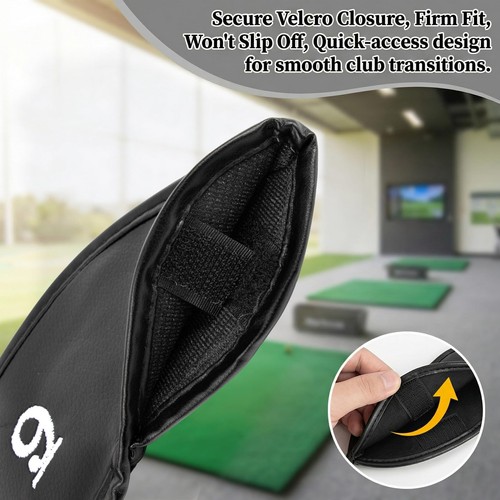 RAINFLOW 12 Pcs Golf Iron Covers Set - Synthetic Leather Head black - Picture 3 of 9