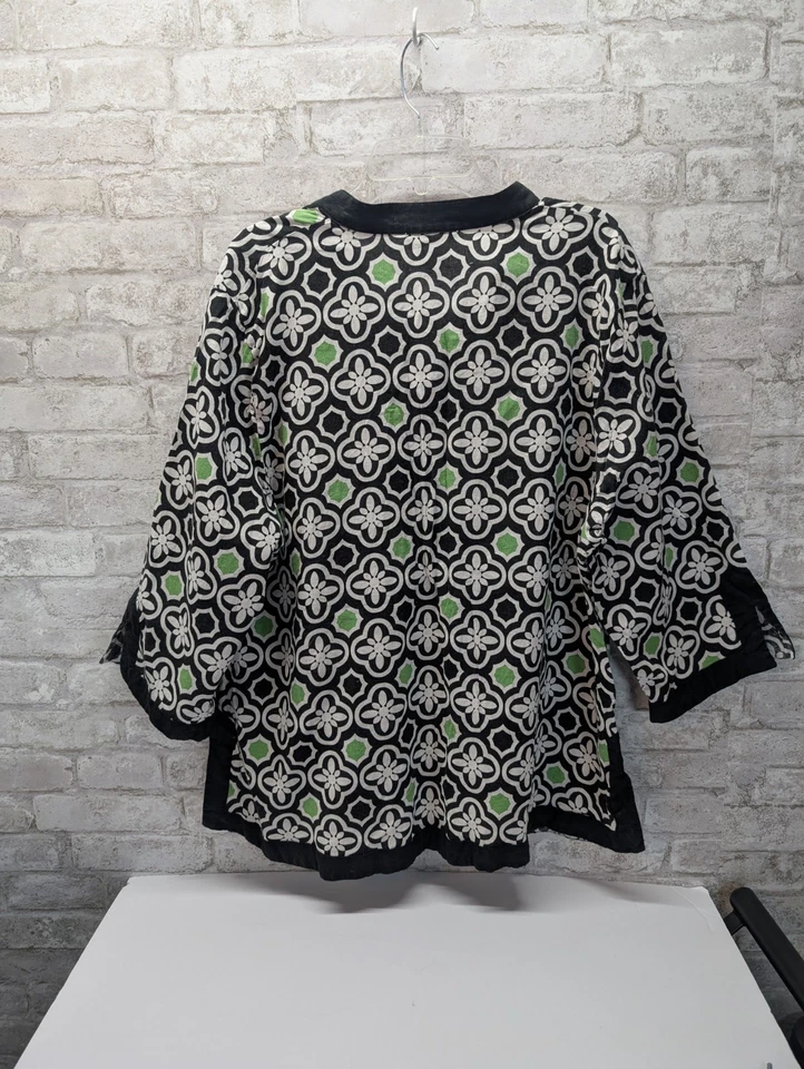 Marisa Christina Womens Blouse Black White 3/4 Sleeve Size 3X  - Image 2 of 4