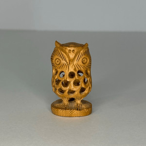 Vintage Hand Carved Wooden Owl With Baby Owl Inside