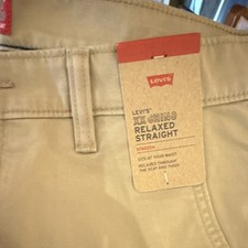 Levi's Beige Chino Men's Pants 31x32 Relaxed Fit Straight Leg Stretch Logo