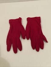 Vintage 1950  s-60  s Women Red Nylon Short Gloves