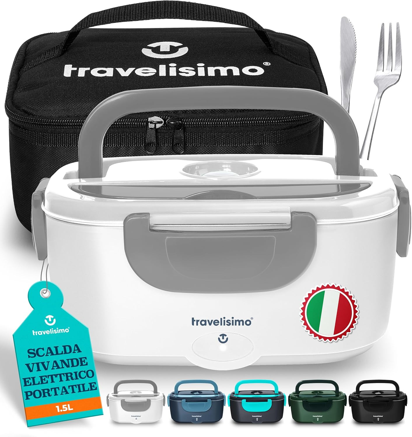 Scalda Vivande Portatile TRAVELISIMO 80W 1.5L Lunch Box Termico 220V